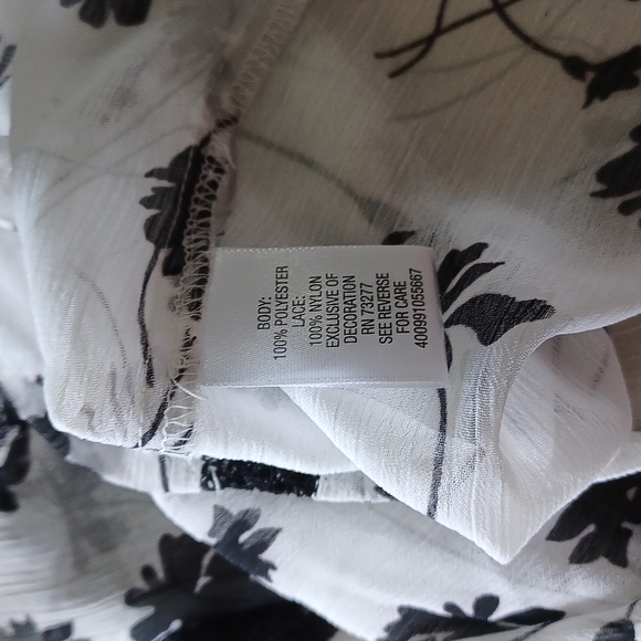 Princess Vera Wang floral tunic, white & black, M - Picture 5 of 6